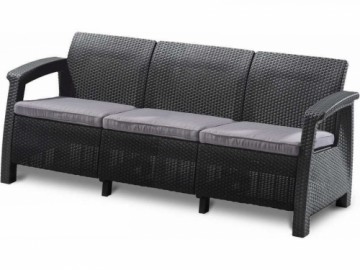 Corfu Love Seat Max triple garden sofa grey