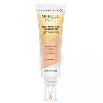 Max Factor Miracle Pure Skin-Improving Foundation ilgnoturīgs mitrinošs grims 35 Pearl Beige 30 ml