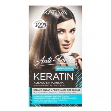 Kativa Anti-Frizz Straightening Without Iron set with keratin for straightening hair without straightening iron Xpert Repair 30 ml + 30 ml + 150 ml