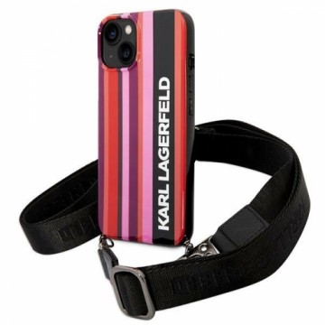 Karl Lagerfeld KLHCP14SSTSTP iPhone 14 | 15 | 13 6,1" hardcase różowy|pink Color Stripes Strap