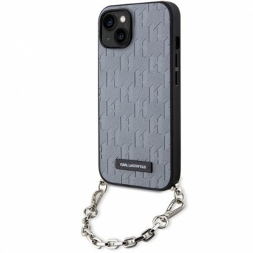 Karl Lagerfeld KLHCP14SSACKLHPG iPhone 14 | 15 | 13 6.1" srebrny|silver hardcase Saffiano Monogram Chain