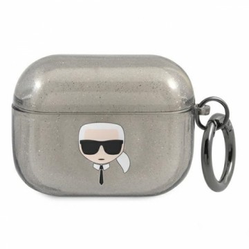 Karl Lagerfeld KLAPUKHGK AirPods Pro cover czarny|black Glitter Karl`s Head