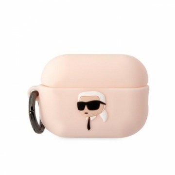 Karl Lagerfeld KLAP2RUNIKP AirPods Pro 2 (2022|2023) cover różowy|pink Silicone Karl Head 3D