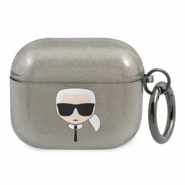 Karl Lagerfeld KLA3UKHGK AirPods 3 cover czarny|black Glitter Karl`s Head