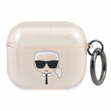 Karl Lagerfeld KLA3UKHGD AirPods 3 cover złoty|gold Glitter Karl`s Head