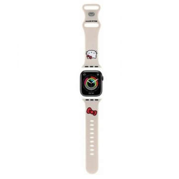 Hello Kitty Pasek HKAWMSCHBLE Apple Watch 38|40|41mm beżowy|beige strap Silicone Kitty Head