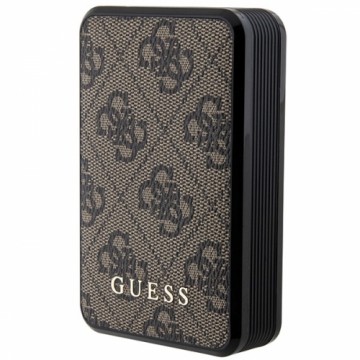 Guess Powerbank 18W GUPB10DP4GEGW 10000mAh brązowy|brown 4G Leather Metal Logo