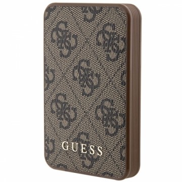 Guess Powerbank 15W GUPB5LP4GEGW 5000mAh brązowy|brown 4G Leather Metal Logo