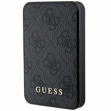 Guess Powerbank 15W GUPB5LP4GEGK 5000mAh czarny|black 4G Leather Metal Logo