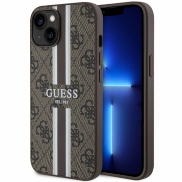 Guess GUHMP14SP4RPSW iPhone 14 | 15 | 13 6.1" brązowy|brown hardcase 4G Printed Stripes MagSafe