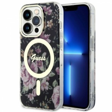 Guess GUHMP14LHCFWSK iPhone 14 Pro 6.1" czarny|black hardcase Flower MagSafe