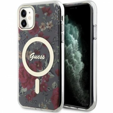 Guess GUHMN61HCFWSA iPhone 11 | Xr 6.1" zielony|khaki hardcase Flower MagSafe