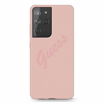 Guess GUHCS21LLSVSPI S21 Ultra G998 różowy|pink hardcase Script Vintage