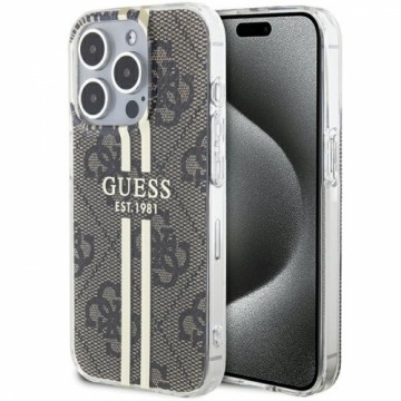 Guess GUHCP15XH4PSEGW iPhone 15 Pro Max 6.7" brązowy|brown hardcase IML 4G Gold Stripe