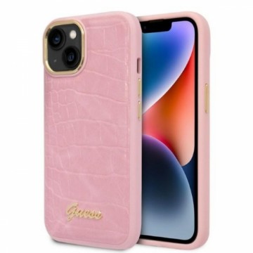 Guess GUHCP14MHGCRHP iPhone 14 Plus | 15 Plus 6.7" różowy|pink hardcase Croco Collection