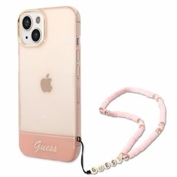 Guess GUHCP14MHGCOHP iPhone 14 Plus | 15 Plus 6.7" różowy|pink hardcase Translucent Pearl Strap