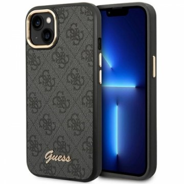 Guess GUHCP14MHG4SHK iPhone 14 Plus | 15 Plus 6.7" czarny|black hard case 4G Vintage Gold Logo