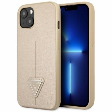 Guess GUHCP13SPSATLE iPhone 13 mini 5,4" beżowy|beige hardcase SaffianoTriangle Logo