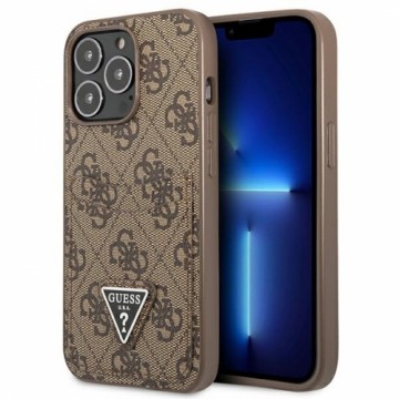 Guess GUHCP13LP4TPW iPhone 13 Pro | 13 6,1" brązowy|brown hardcase 4G Triangle Logo Cardslot