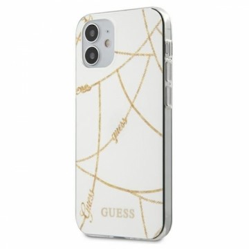 Guess GUHCP12SPCUCHWH iPhone 12 mini 5,4" biały|white hardcase Gold Chain Collection