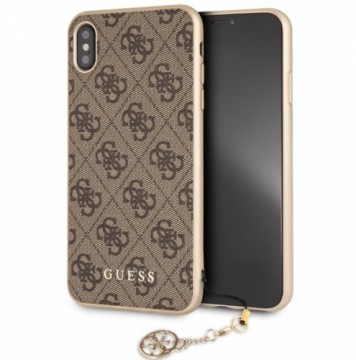 Guess GUHCI65GF4GBR iPhone Xs Max brown|brązowy hard case 4G Charms Collection