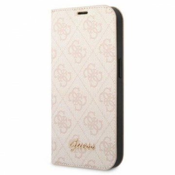 Guess GUBKP14MHG4SHP iPhone 14 Plus | 15 Plus 6.7" różowy|pink book 4G Vintage Gold Logo