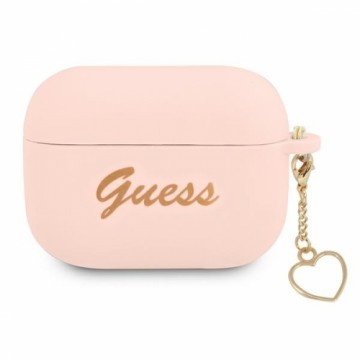 Guess GUAPLSCHSP AirPods Pro cover różowy|pink Silicone Charm Heart Collection