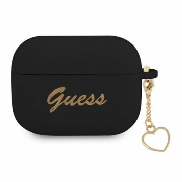 Guess GUAPLSCHSK AirPods Pro cover czarny|black Silicone Charm Heart Collection