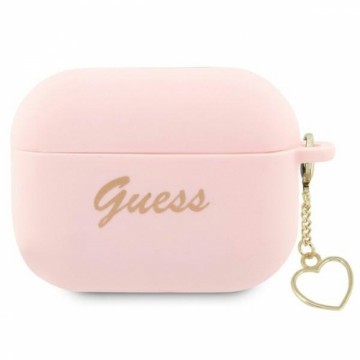 Guess GUAP2LSCHSP AirPods Pro 2 (2022|2023) cover różowy|pink Silicone Charm Heart Collection