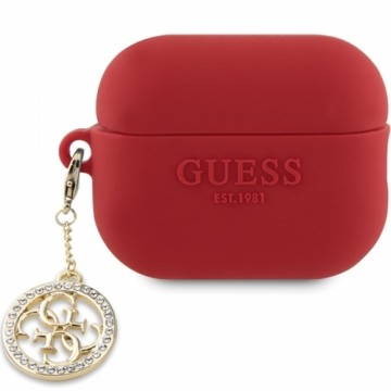 Guess GUAP23DSLGHDF AirPods Pro 2 (2022|2023) cover czerwony 3D Rubber 4G Diamond Charm