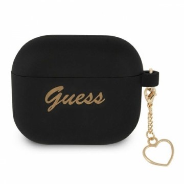 Guess GUA3LSCHSK AirPods 3 cover czarny|black Silicone Charm Heart Collection