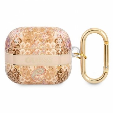 Guess  GUA3HHFLD AirPods 3 cover złoty|gold Paisley Strap Collection