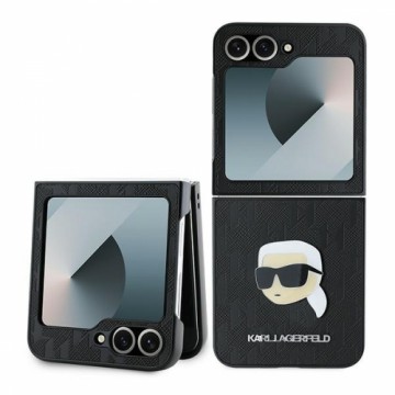 Original Case KARL LAGERFELD Saffiano Monogram KLHCZF6PGKSKIHK for Samsung Galaxy Z Flip 6 black