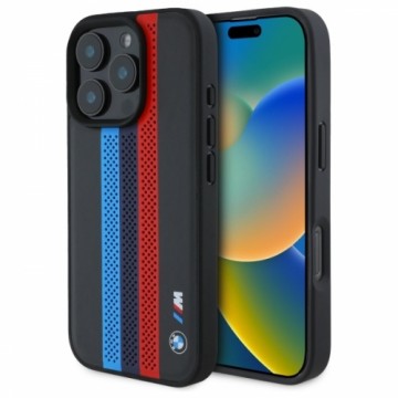 BMW BMHMP16L23PUPTK iPhone 16 Pro 6.3" czarny|black hardcase M Perf. Tricolor Printed Stripes MagSafe