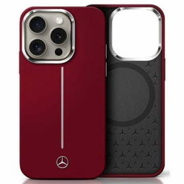 Mercedes MEHMP16X23SUMSR iPhone 16 Pro    Max 6.9" czerwony|red hardcase Silicone White Stripe MagSafe