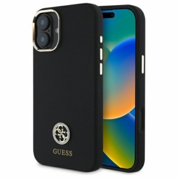 Guess GUHCP16SM4DGPK iPhone 16 6.1"       czarny|black hardcase Silicone Logo Strass 4G