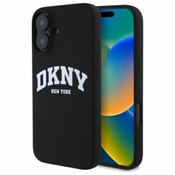 DKNY DKHMP16SSNYACH iPhone 16 6.1"        czarny|black hardcase Silicone White Printed Logo MagSafe