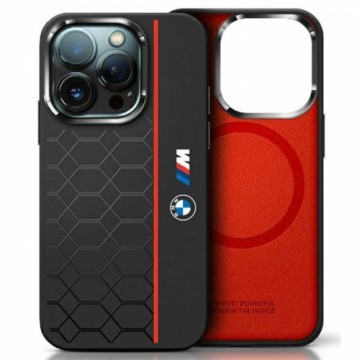 BMW BMHMP16X23SHER iPhone 16 Pro Max      6.9" czarny|black hardcase Silicone Hexagon Red Line MagSafe