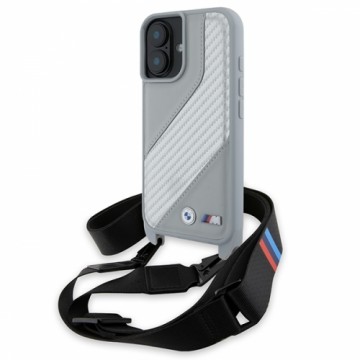 BMW BMHCP16S23PSCCG iPhone 16 6.1"        szary|grey hardcase M Edition Carbon Stripe & Strap