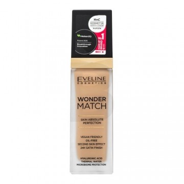 Eveline Wonder Match Skin Absolute Perfection ilgnoturīgs grims vienotai un mirdzošai sejas ādai 10 Light Vanilla 30 ml