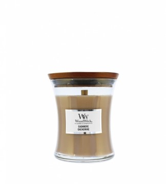 WoodWick Glass small|Cashmere scented candle with wooden wick 85 g