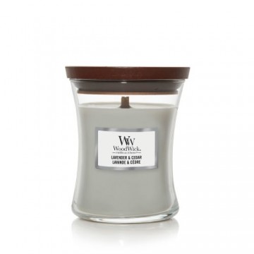 WoodWick Lavender & Cedar scented candle with wooden wick 275 g