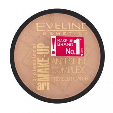 Eveline Make-Up Art Anti-Shine Complex presētais pūderis vienotai un mirdzošai sejas ādai 32 Natural 14 g