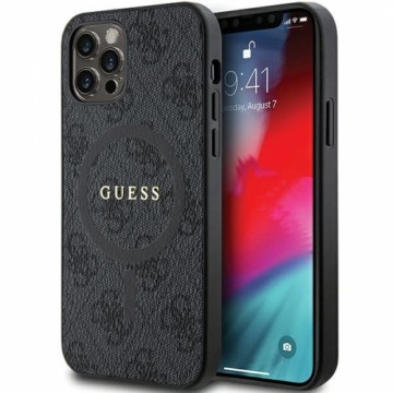 Guess GUHMP12MG4GFRK iPhone 12|12 Pro 6.1" czarny|black hardcase 4G Collection Leather Metal Logo MagSafe