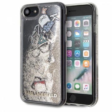 Karl Lagerfeld KLHCI8KSICGO iPhone 7|8 SE 2020 | SE 2022 złoty|gold hard case Iconic Liquid Glitter