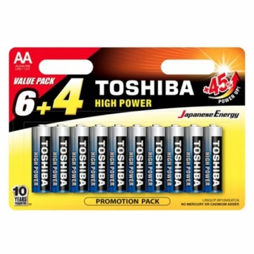 TOSHIBA AA alkaline batteries 10 pack