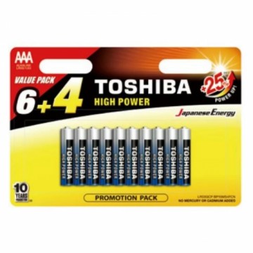 TOSHIBA AAA alkaline batteries 10 pack