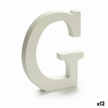 Letter G Wood White (1,8 x 21 x 17 cm) (12 Units)