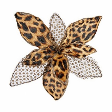 Decorative Flower Leopard Christmas Brown 35 x 35 x 35 cm