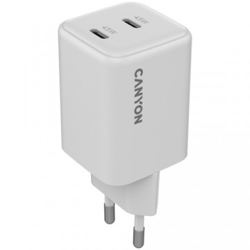 CANYON charger CU45AC GaN 45W 2xPD EU White